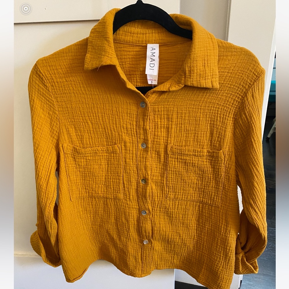 Amadi Mustard Button Down Shirt